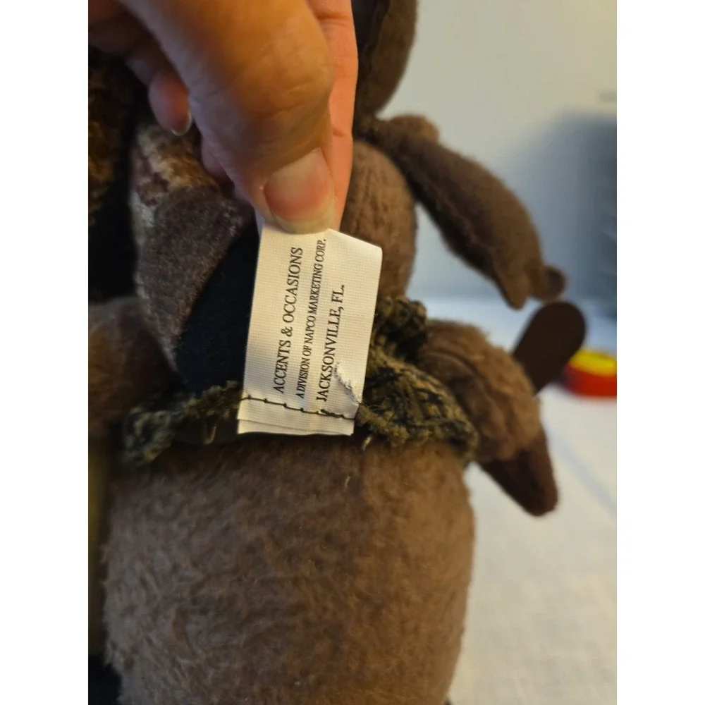 Vtg Napco Mimi Doll Santa Claus Moose and Black Bear Plush Figurine 12x12 Cabin